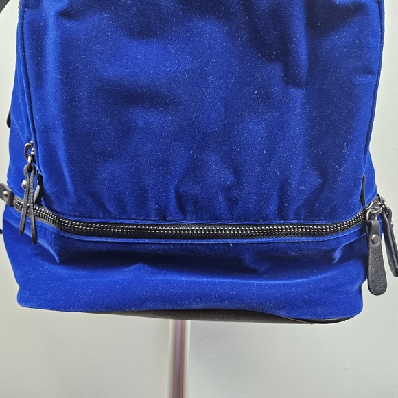 Design Lab Blue Velvet Velour Backpack - Picture 4 of 7